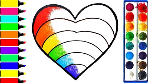 Here are coloring pages inspired by the beauties of nature: Rainbow Heart Coloring Pages, Learn Drawing, Art Colors ...