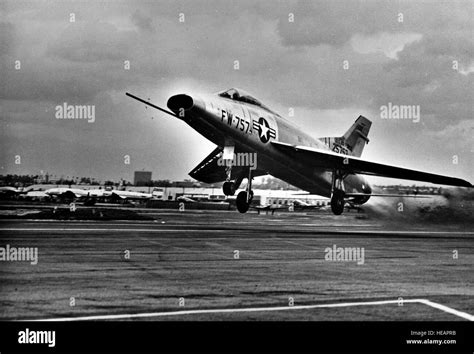 Takeoff Of North American F 100a Sn 52 5757 The Second Production F