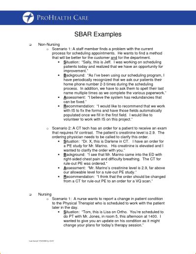 Sbar Nursing Exampleshq Vol13 Sbar Nursing