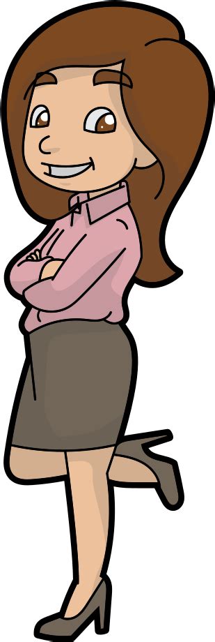 A Happy And Confident Cartoon Businesswoman Happy Woman Cartoon Png