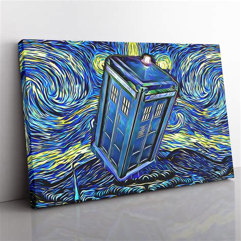 Doctor Who Tardis Starry Night Canvas Print Wall Art Anime Ape