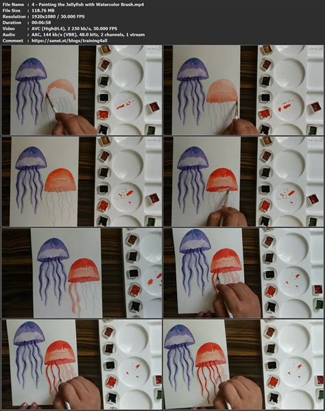 How To Paint A Simple Jellyfish Using Watercolor For Beginners