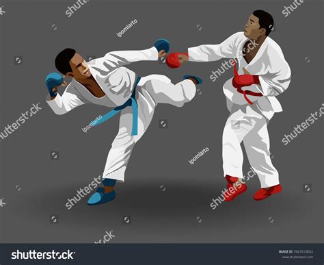 Kumite Combat Training Karate Martial Arts Stock Vector Royalty Free
