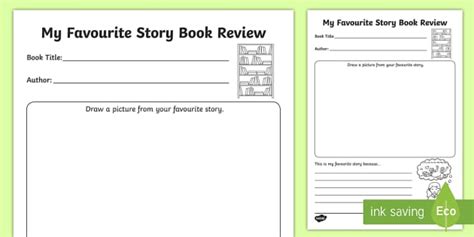 My Favourite Story Book Review Template For Kids Twinkl