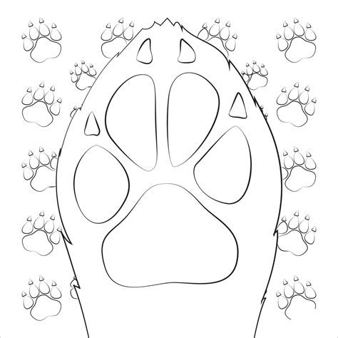 Dog Paw Coloring Page Colouringpages