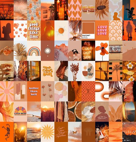 Boho Burnt Orange Wall Collage Kit Photo Wall Collage Etsy