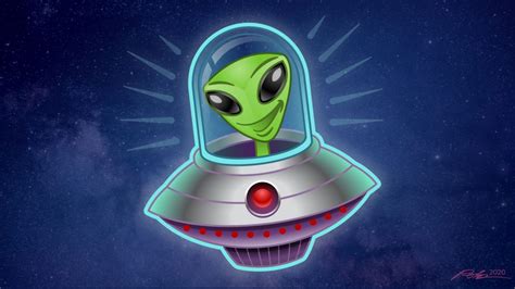 Alien Ufo Character Illustration Rob Knapp Design