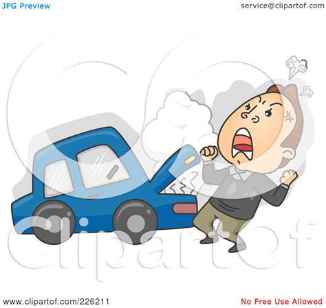 Royalty Free Rf Clipart Illustration Of A Man Screaming By His Broken