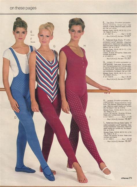 Pretty Ladies In Colorful Leotards Tights Bodysuits Vtg Catalog Photo