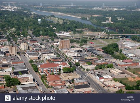 Tuscaloosa Alabama Downtown Aerial Black Warrior River Stock Photo