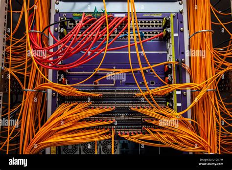 Computer Network Server Cables Connections Lan Stock Photo Alamy