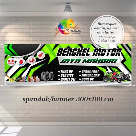 Spanduk Banner Bengkel Motor Bengkel Mobil Spanduk Bengkel Free Desain Lazada Indonesia