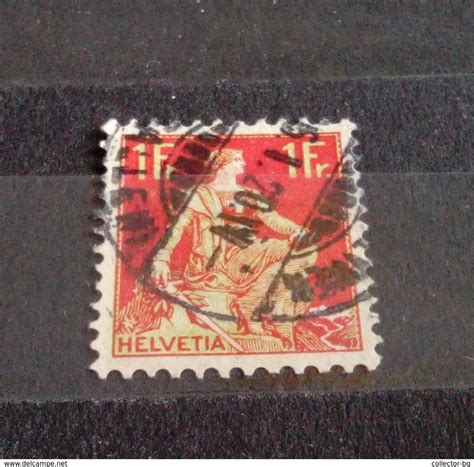 Rare 1f Helvetia Swiss Wmk Unused Stamp Timbre Switzerland Vintage