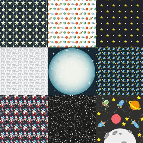 Space Paper Pack Space Digital Paper Astronaut Party Paper Scrapbook