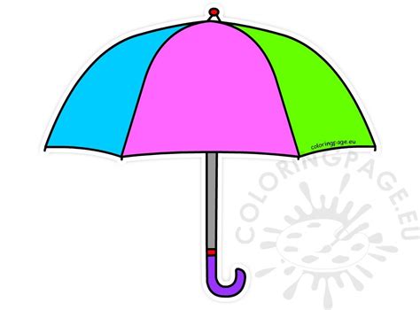 Colorful Cartoon Umbrella Image Printable Coloring Page