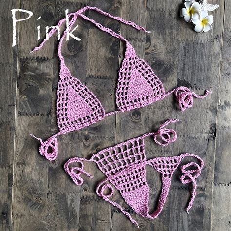 handmade crochet micro bikini g thong string beach 13934759121 allegro pl