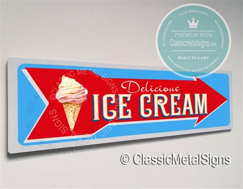 Classic Style Ice Cream Sign Classic Metal Signs