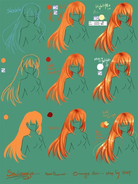 Step By Step How To Draw Hair By Saviroosje On Deviantart Drawing