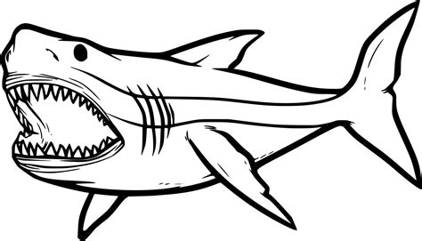 Swimming Megalodon Shark Coloring Pages Coloring Cool