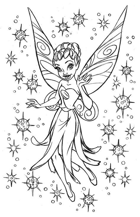 Fairy Tinckerbell Myths Legends Adult Coloring Pages
