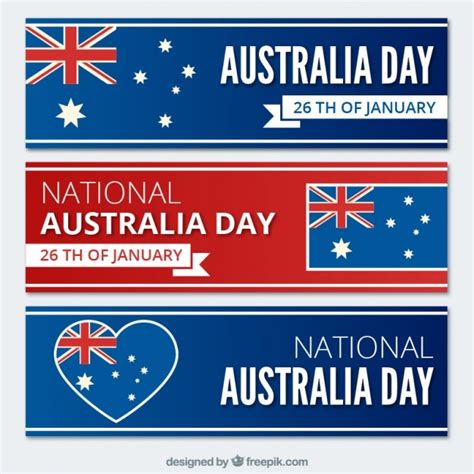 Free Vector Collection Of Australia Day Banners In Flat Design