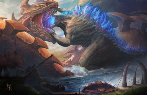 Deviljho X Godzilla Fusion Vs Dalamadur Art By Kevin Chapman R