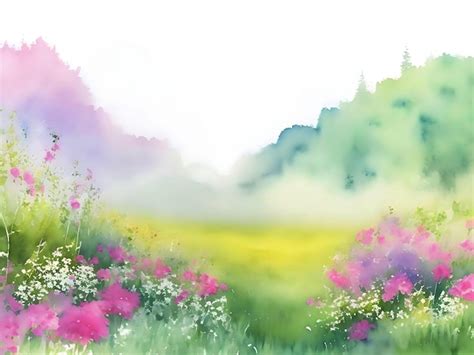 Premium Photo Hand Painted Watercolor Nature Background