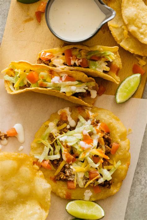 I am mexican and yes, as another reviewer suggested, lard is the best way to make them for authentic taste, but honestly, who needs all that nutritional information. DIY Hard and Puffy Corn Tortilla Shells | Spoon Fork Bacon