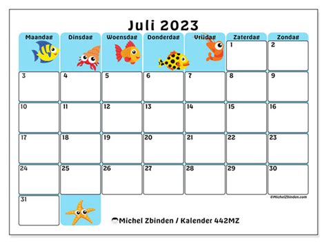 Kalender Juli 2023 442mz Michel Zbinden Nl