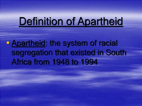Definition of apartheid in the definitions.net dictionary. PPT - After Apartheid: Truth and Reconciliation in South ...