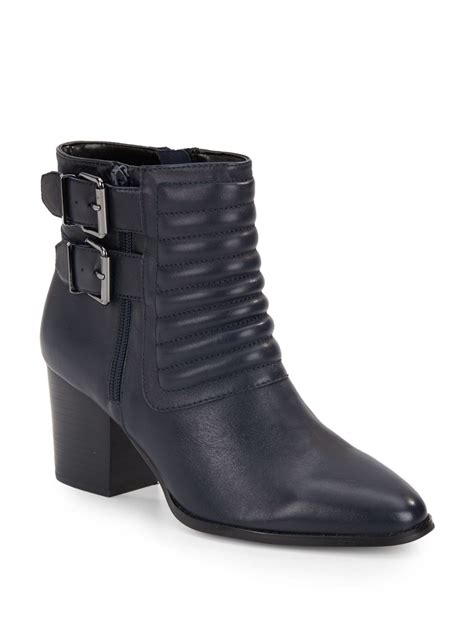 Lyst Saks Fifth Avenue Whitley Leather Booties In Blue