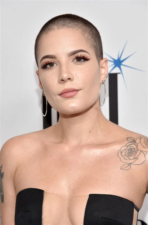 I believe makeup is about feeling cool, not looking perfect. Halsey Buzzcut - Short Hairstyles Lookbook - StyleBistro