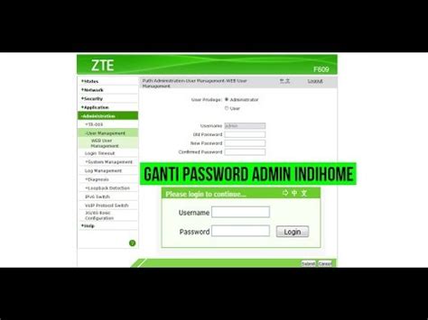 Apakah anda membutuhkan username dan password untuk modem indihome zte f609? Tutorial ganti password admin | INDIHOME ZTE f609 f660 | - YouTube