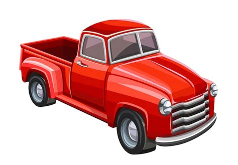 Premium Vector Red Old Truck Illustration