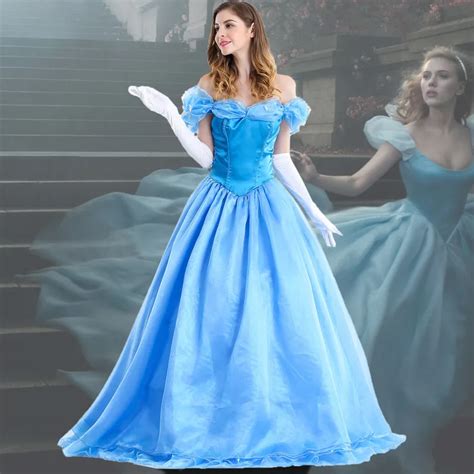 buy cinderella costume adult princess cinderella dress halloween costumes blue