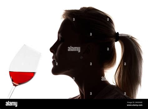 Young Woman Drinking Red Wine Stock Photo Alamy