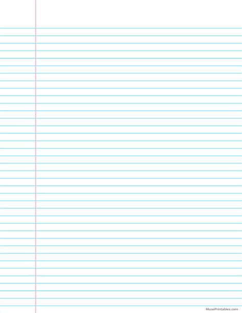 Printable Narrow Ruled Notebook Paper For Letter Paper Free Download