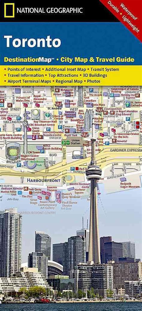 Toronto City Map And Travel Guide By National Geographic Maps Folded
