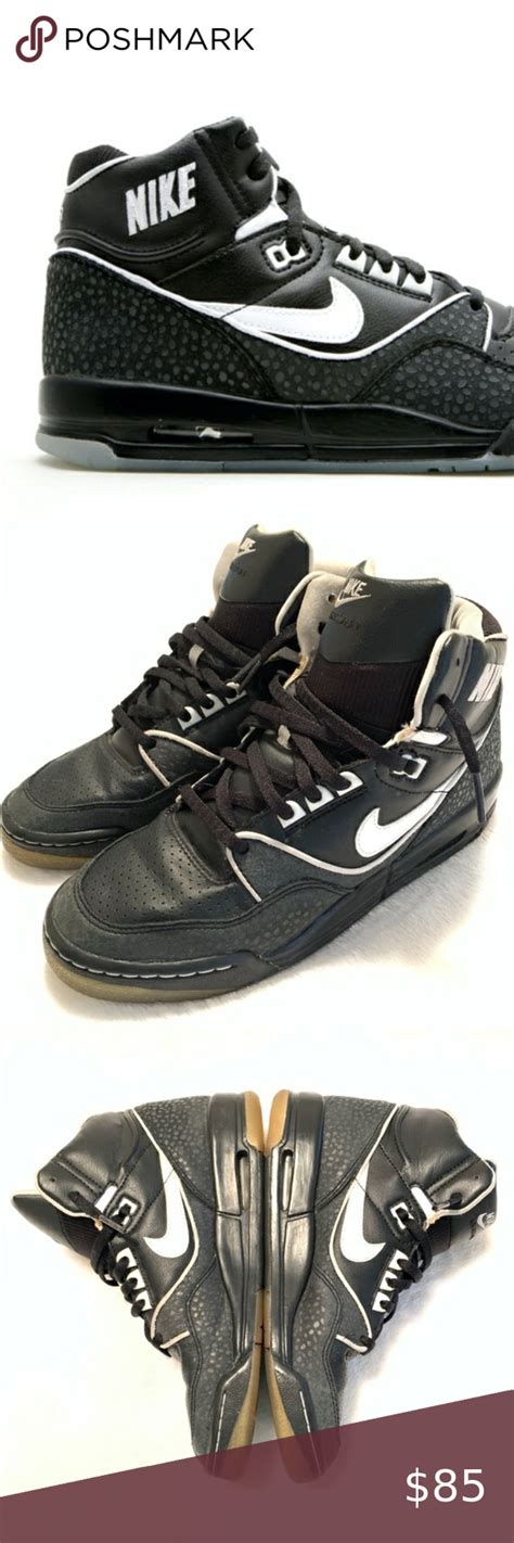 Nike Air Assault High Tops Black And White Youth 6 Black Nikes Black