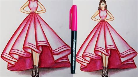 Fashion Design Drawing Ideas Dresses Easy Dress Design Drawing Dress