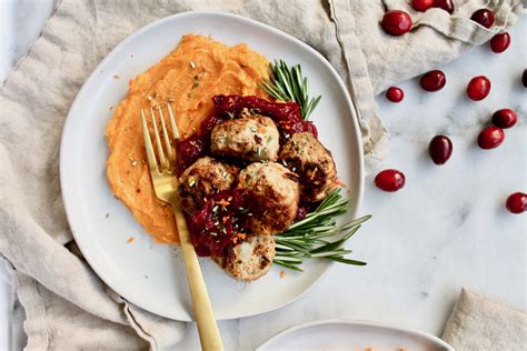 Rosemary Turkey Meatballs With Orange Cranberry Sauce Prescribe Nutrition