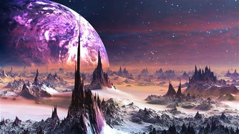 Universe Spiky Planet Science Fiction 4k Sky Space Fantasy Art