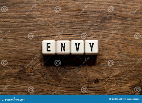 Envy Word Concept On Building Blocks Text Stock Image Image Of