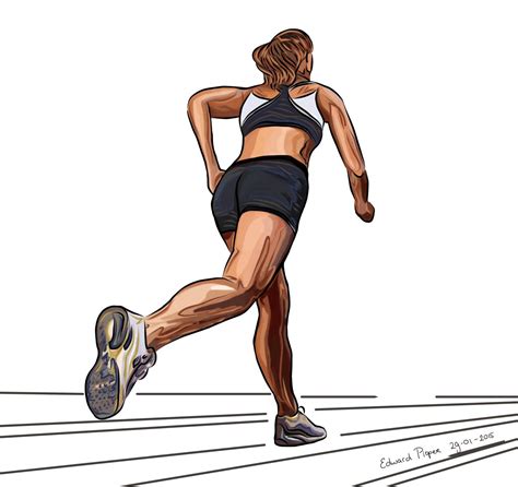 Vector Drawing Of A Girl Running Colored Girl Running Drawing