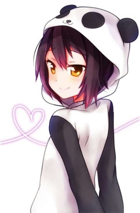 Sweet Cute Anime Panda Girl Panda Fofo Menina Anime Panda Desenho