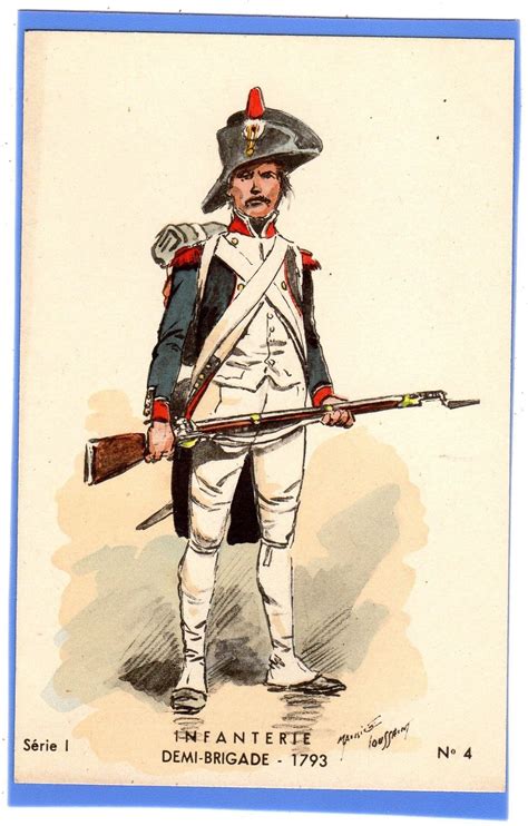 Superb French Infantry Demi Brigade Soldier 1793 Signed Toussaint