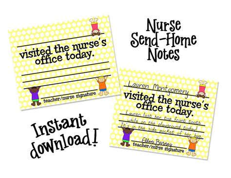School Nurse Notes Nurse Parent Notes School Nurse T Etsy