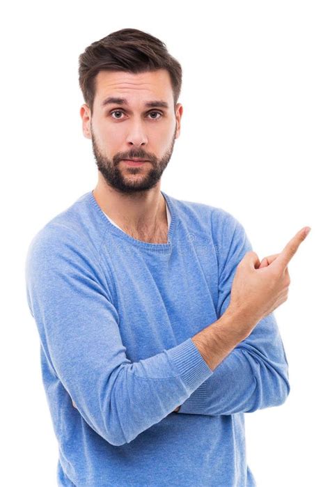 Man Pointing Finger Stock Image Image Of White Showing 63867351