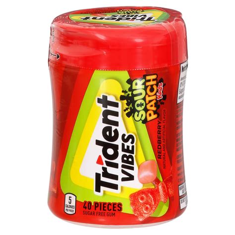 Trident Vibes Sour Patch Kids Sugar Free Gum Red Berry Shop Gum