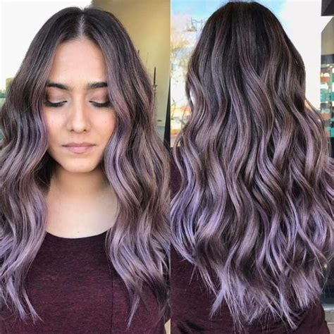 Lavender Hair Ombre Hair Brunette Balayage Hair Purple Purple Ombre